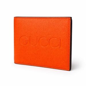 New Gucci Men’s Small Wallet in orange leather